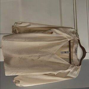 Cream V-Neck Blouse